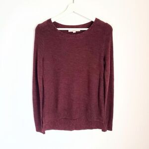 Loft Burgundy Marled Sweater Size S